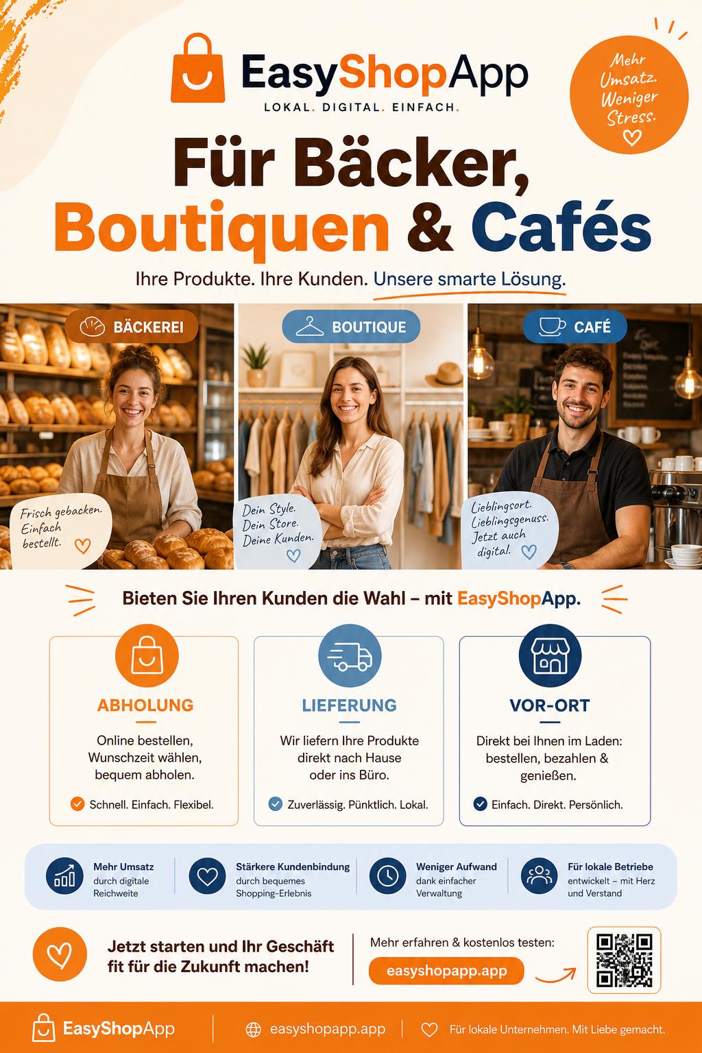 Flyer „Bäcker, Boutiquen & Cafés“